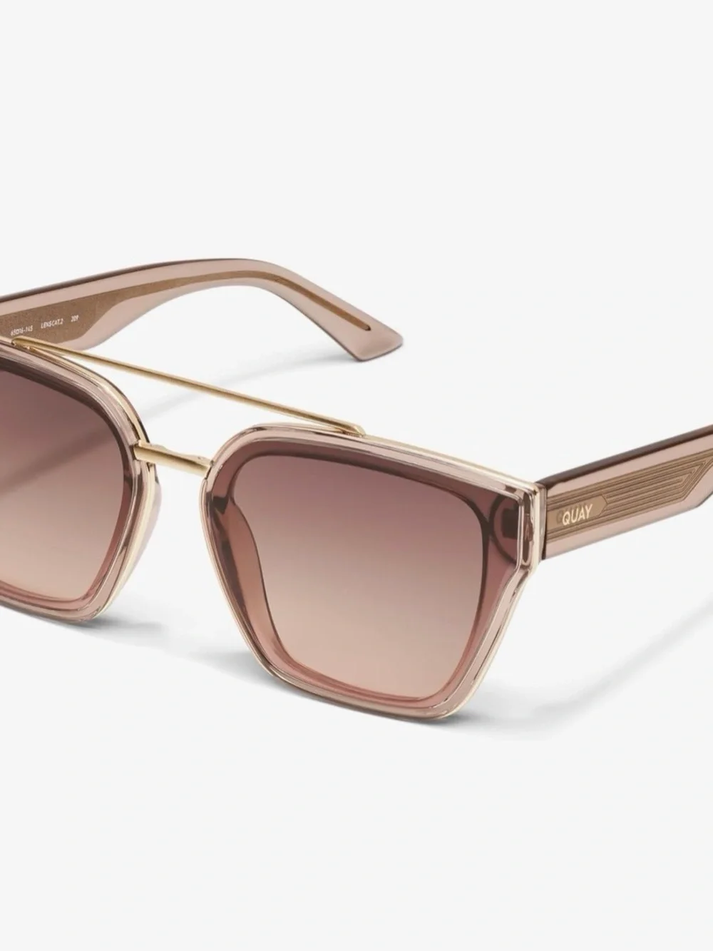 Quay Australia Pink Gradient Lenses with Gold Frame Sunglasses